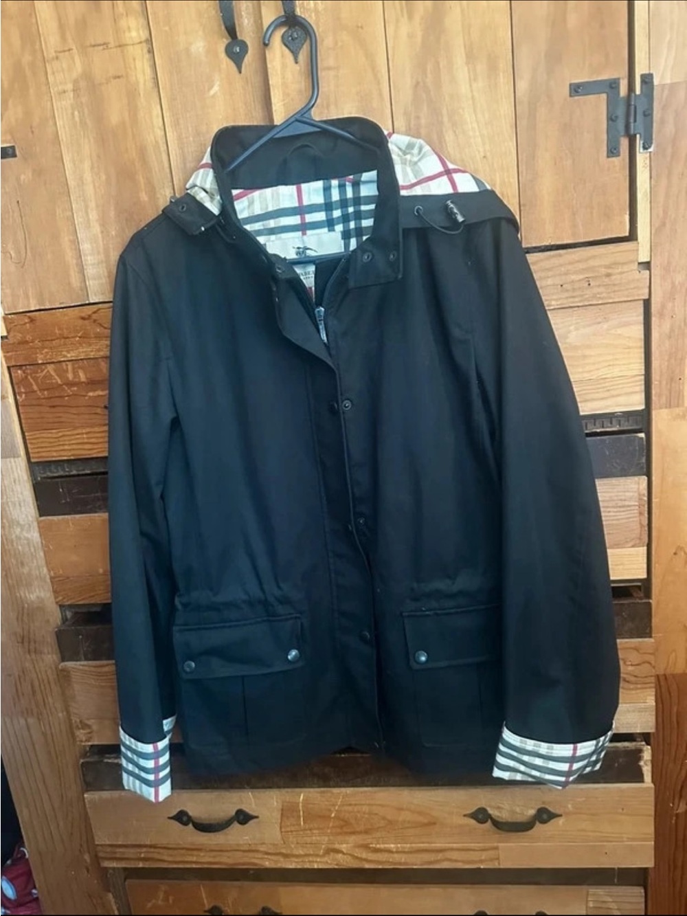 Burberry Black Trench Coat with Signature Check Lining